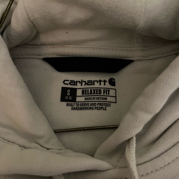 relaxed, fit Carhartt hoodie with purple writing size small - Picture 3 of 3